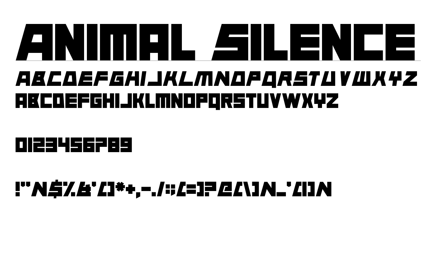 Animal Silence Font preview