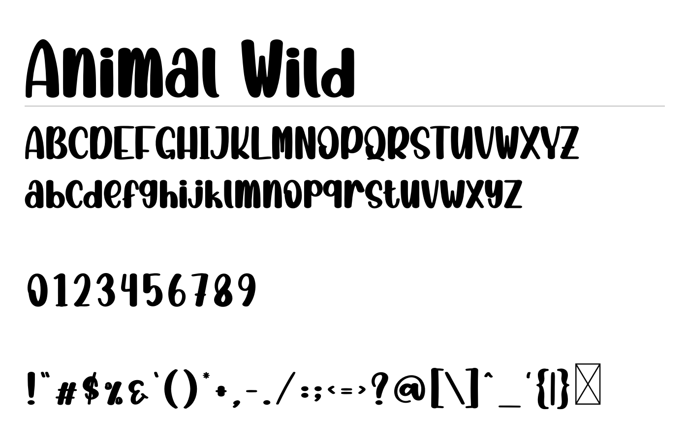 Animal Wild Font preview