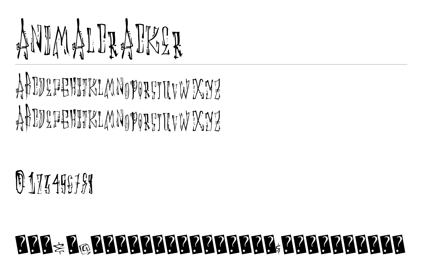 AnimalCracker Font preview