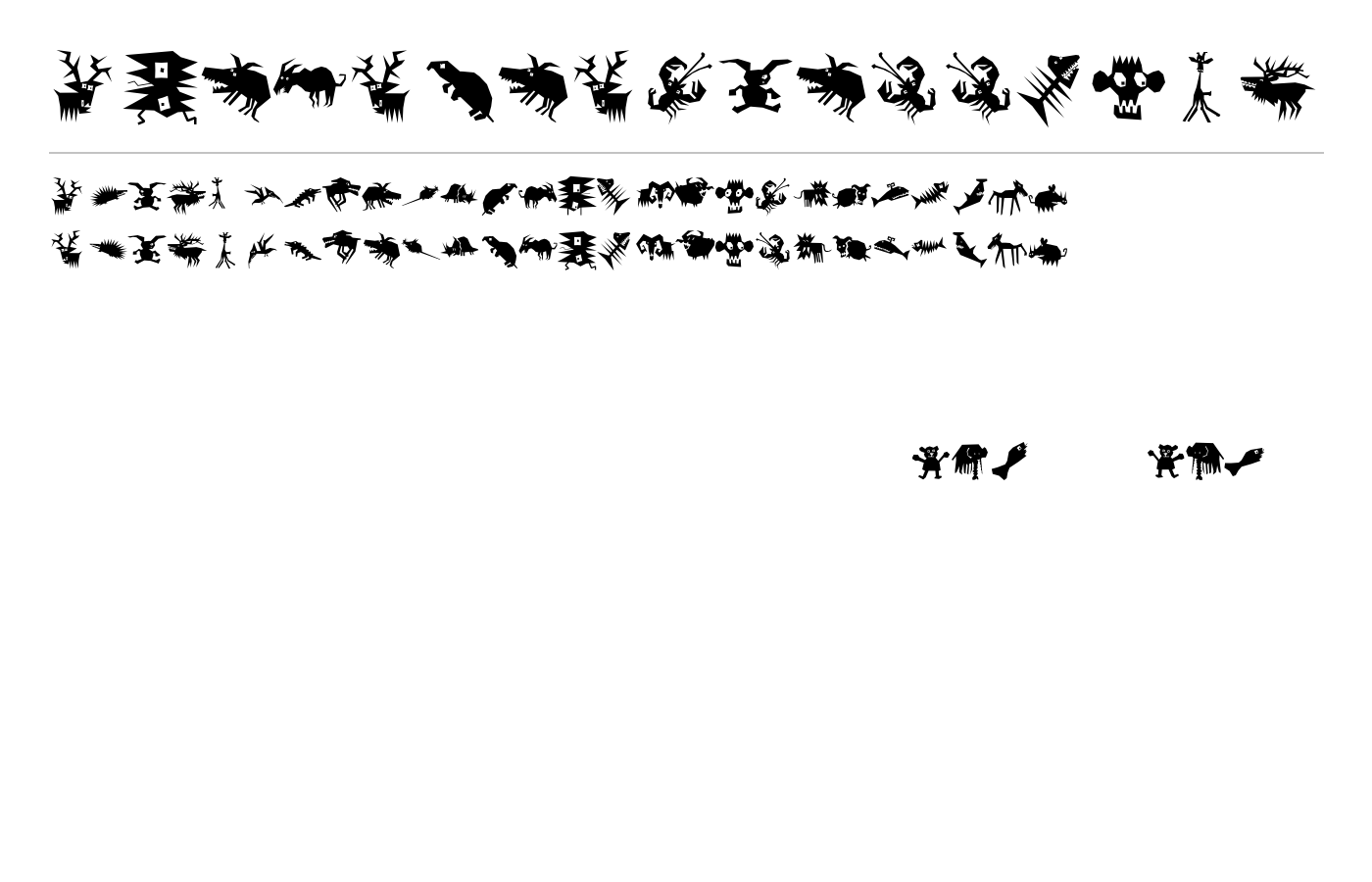 AnimaliaScissored Font preview