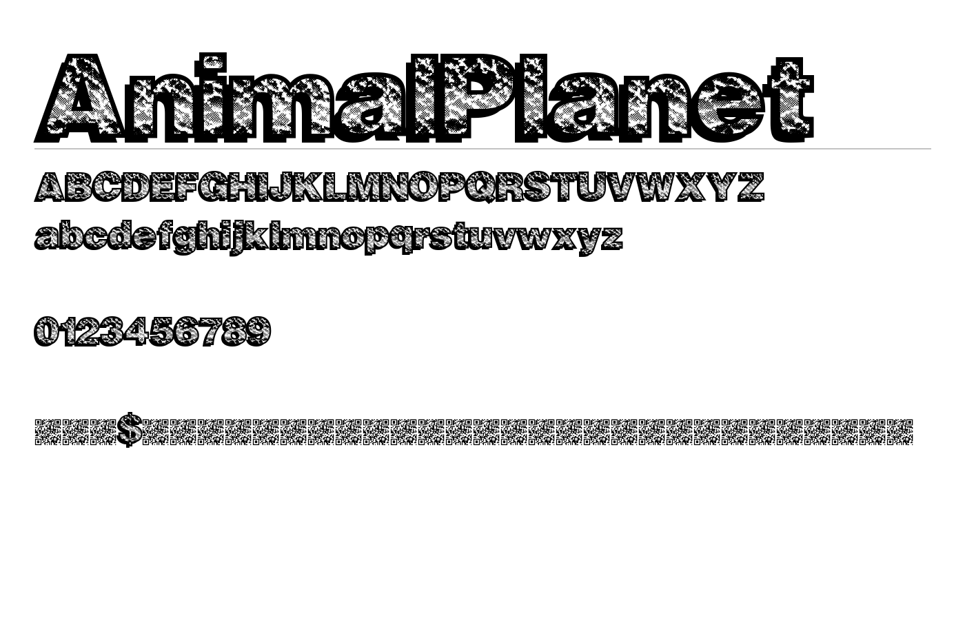 AnimalPlanet Font preview