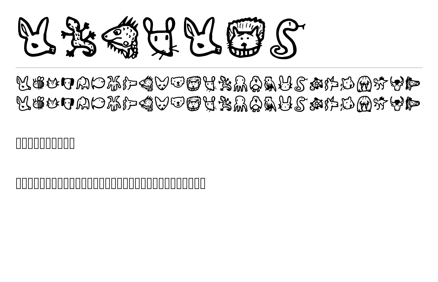 Animals Font preview