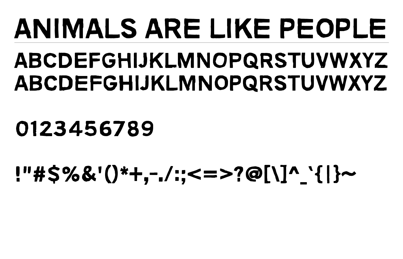 Animals are like people Font preview