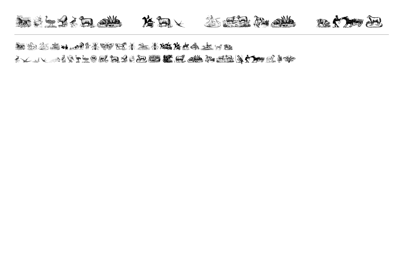 Animals Old Cuts Two Font preview
