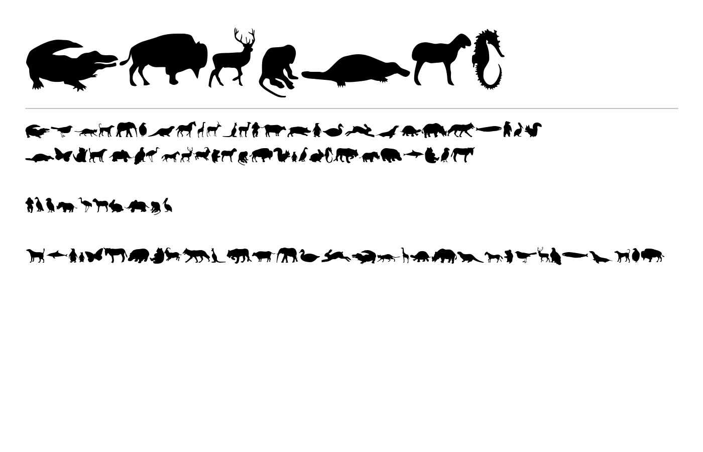 Animals Font preview