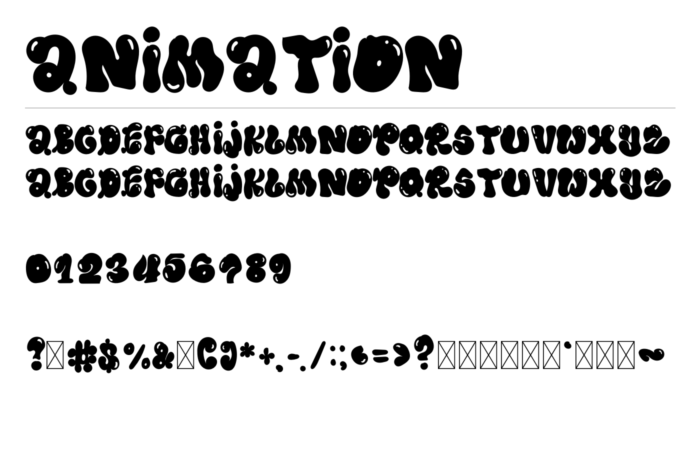Animation Font preview