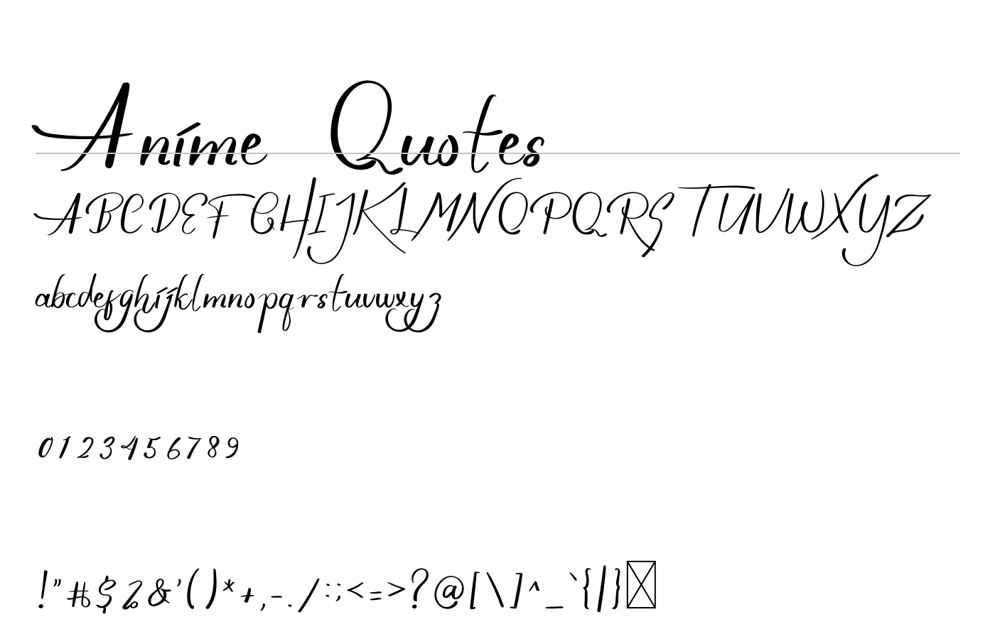 Anime Quotes Font preview