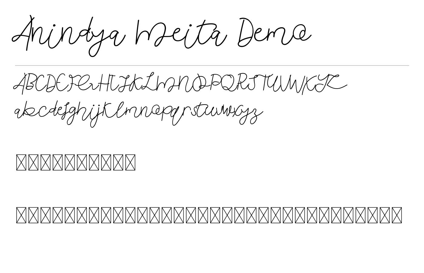 Anindya Meita Demo Font preview