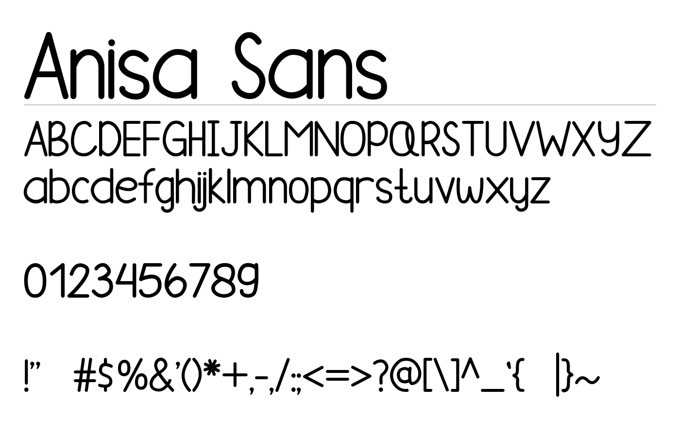 Anisa Sans Font preview