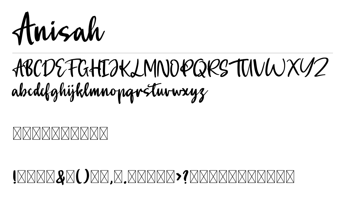Anisah Font preview