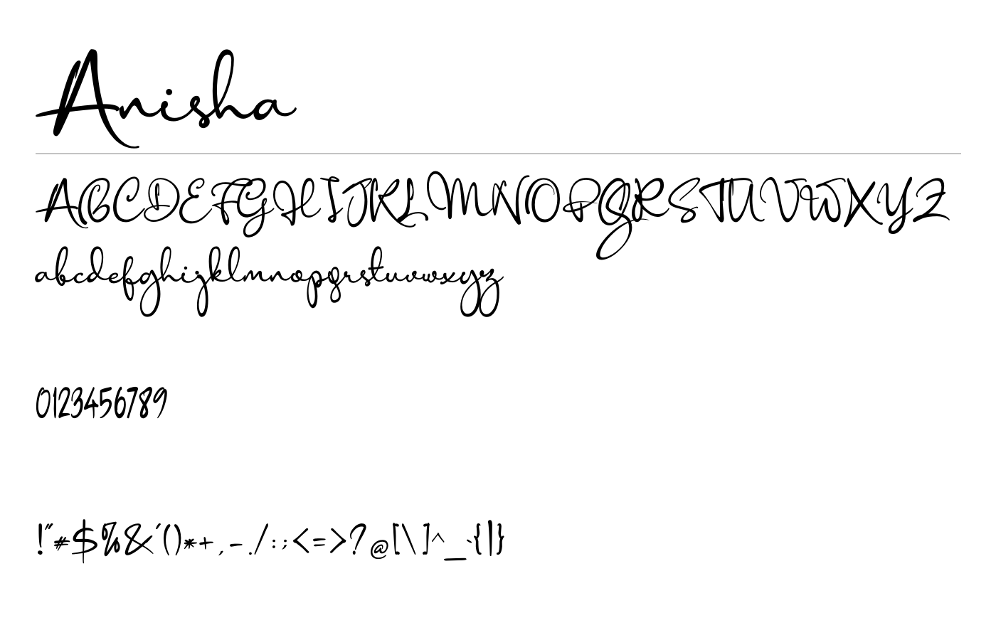 Anisha Font preview
