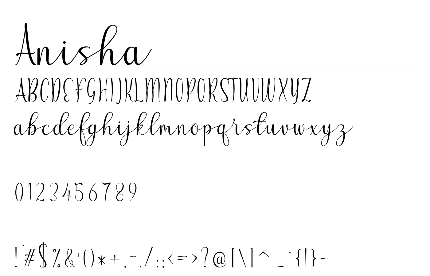 Anisha Font preview