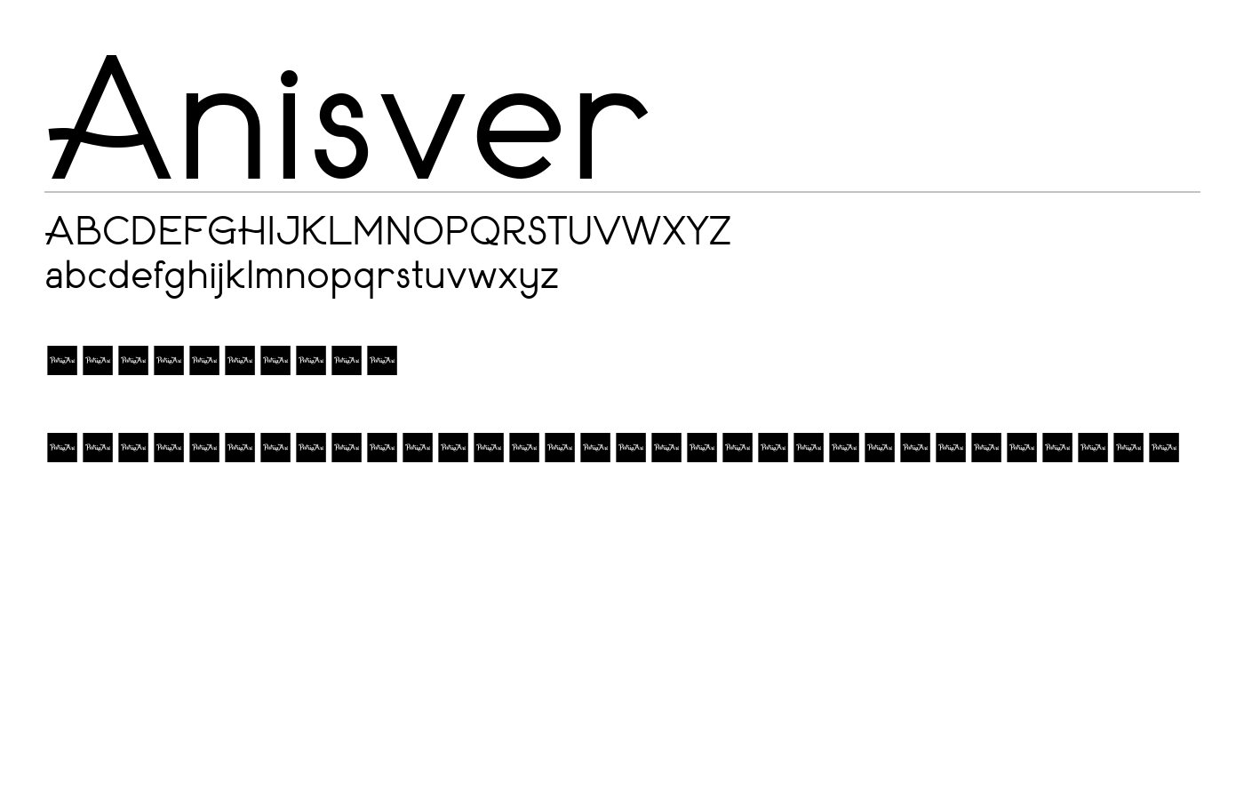 Anisver Font preview