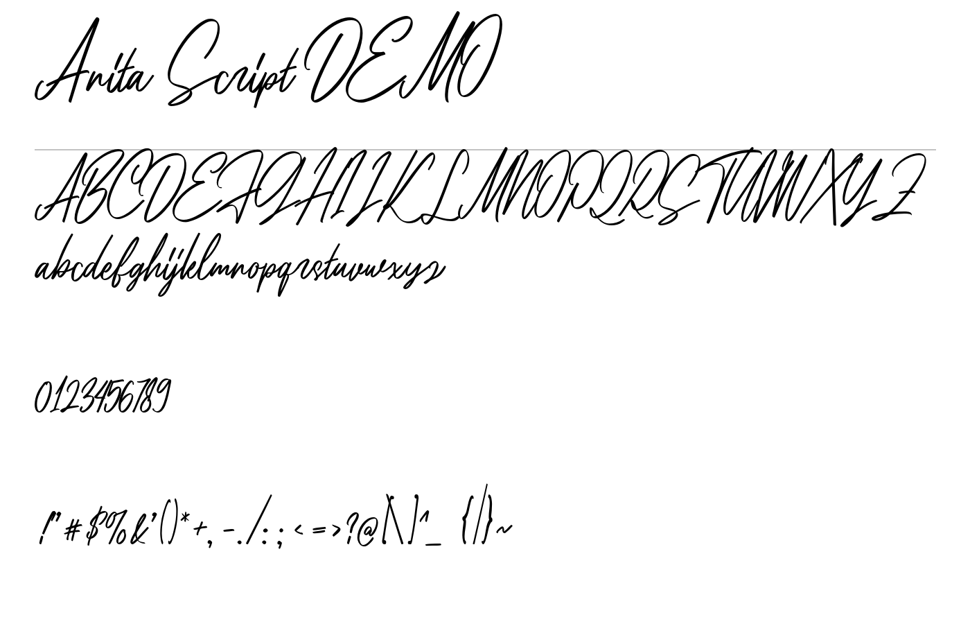 Anita Script DEMO Font preview