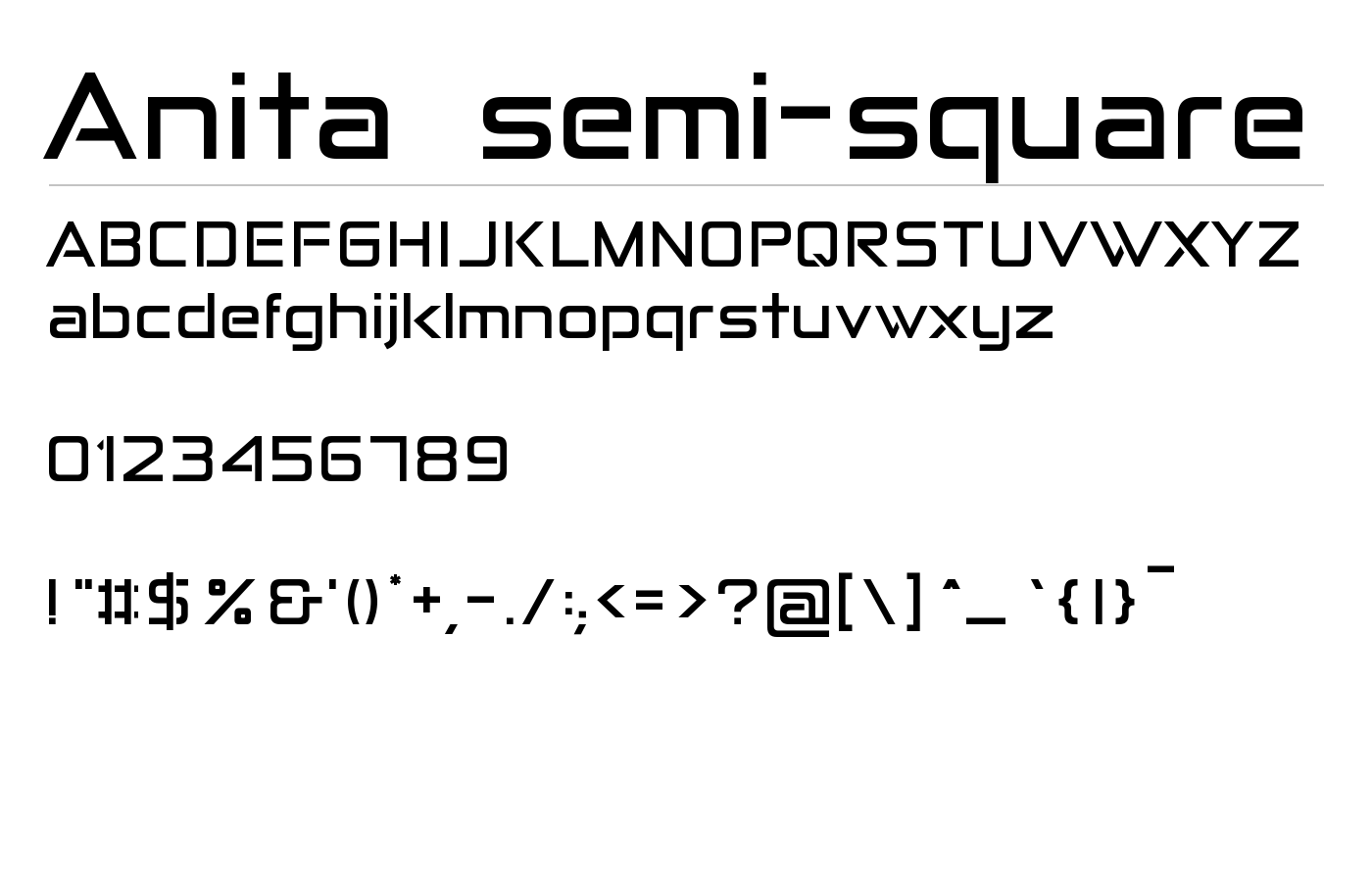 Anita Semi-square Font preview