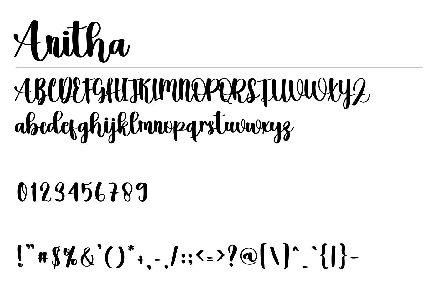Anitha Font preview