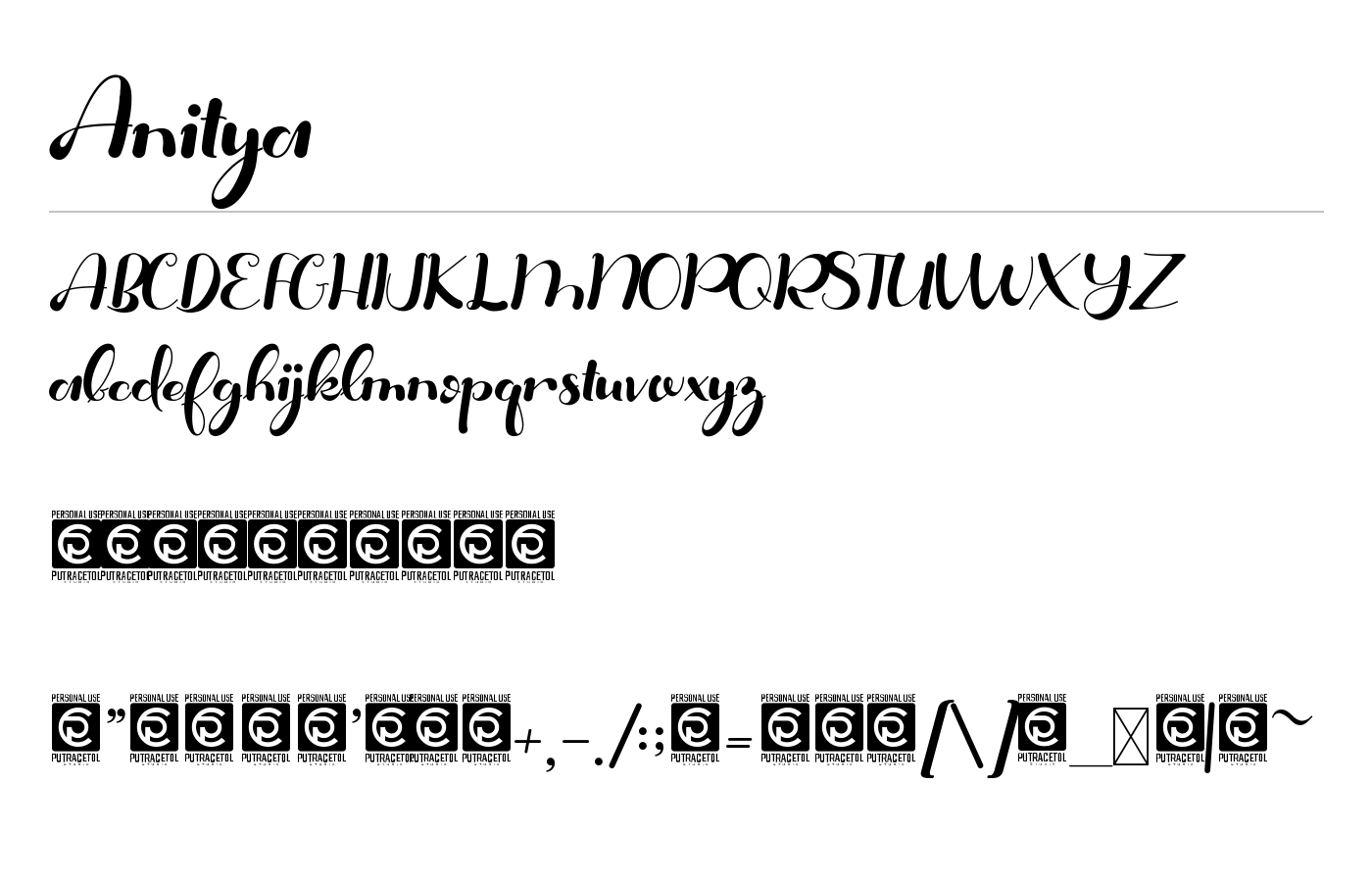 Anitya Font preview