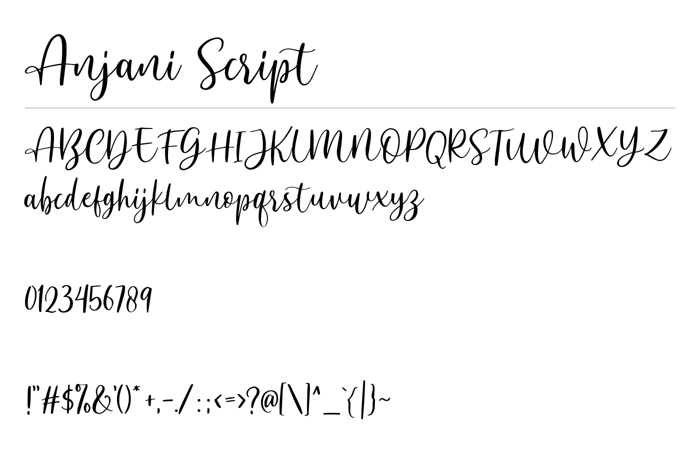 Anjani Script Font preview
