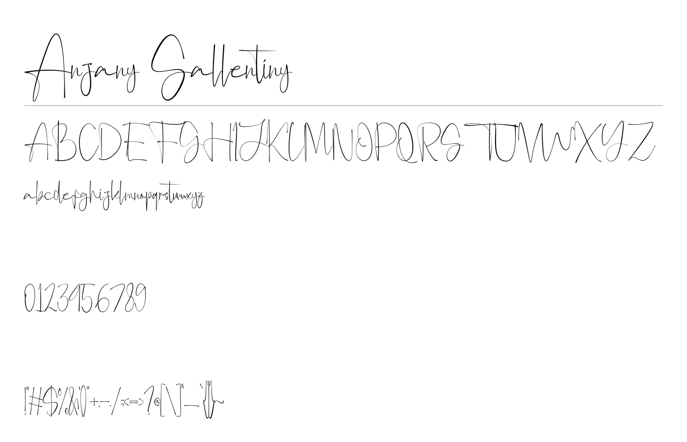 Anjany Sallentiny Font preview