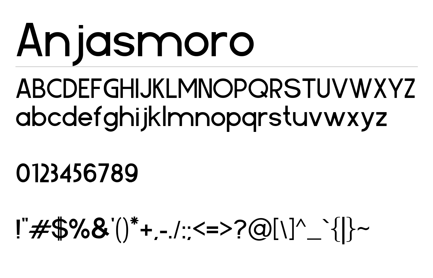 Anjasmoro Font preview