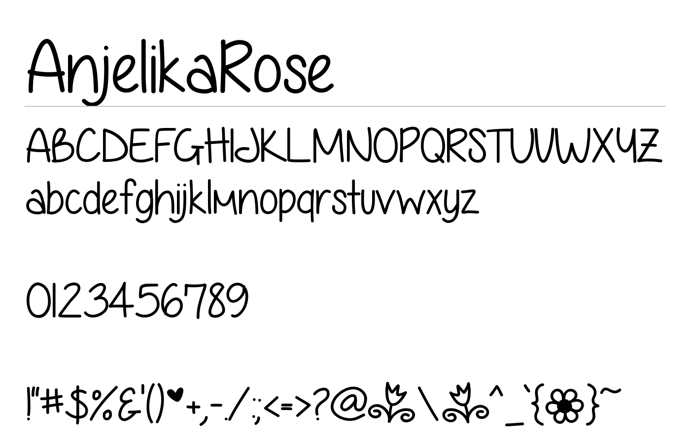 Anjelika Rose Font preview
