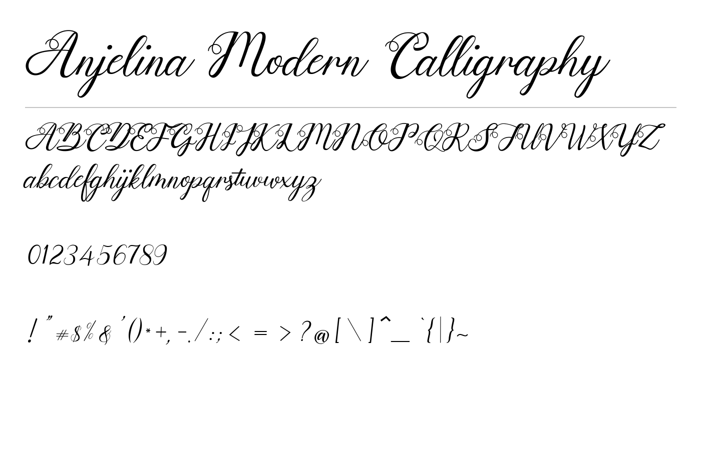 Anjelina Modern Calligraphy Font preview