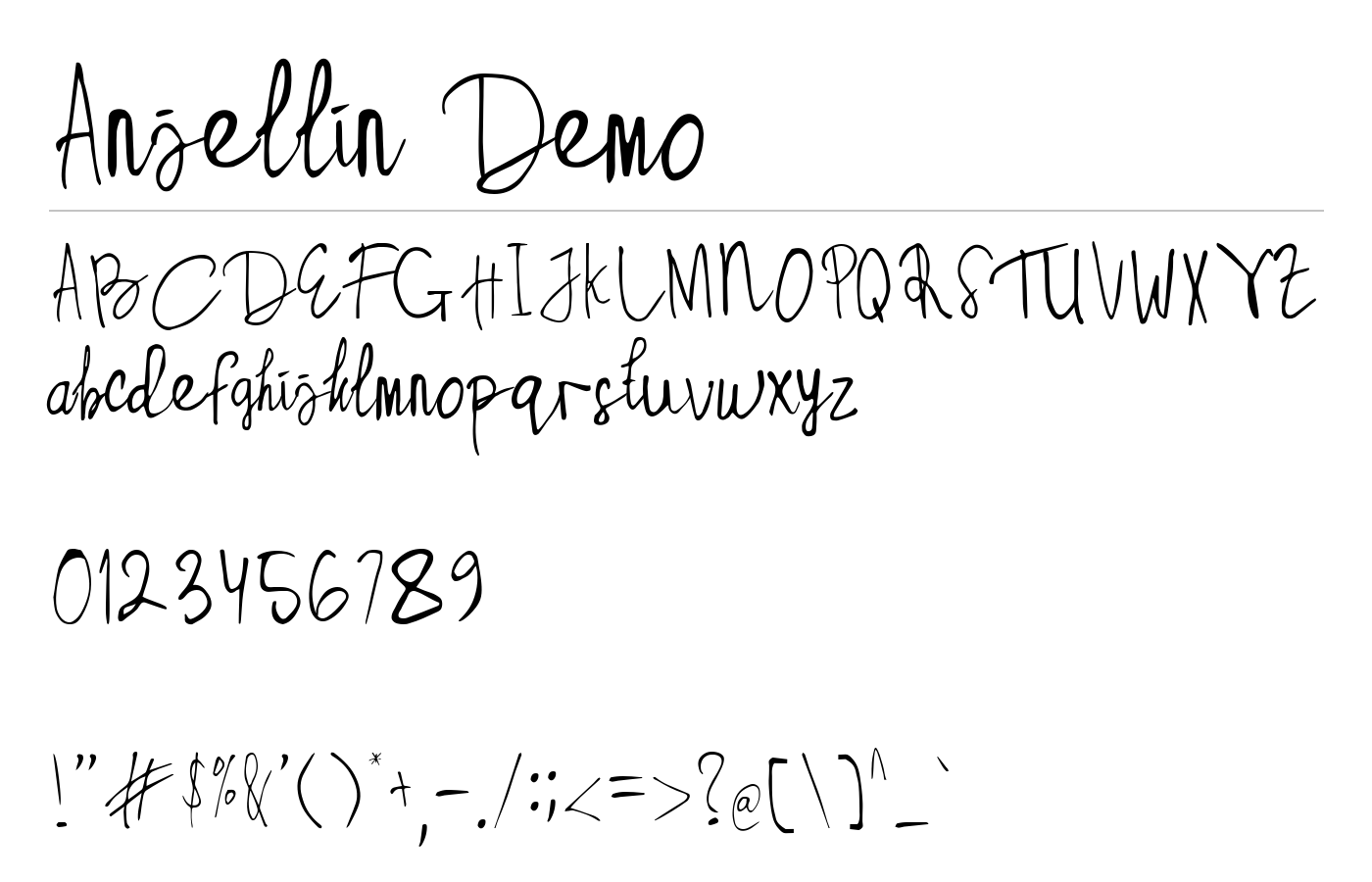 Anjellin Demo Font preview