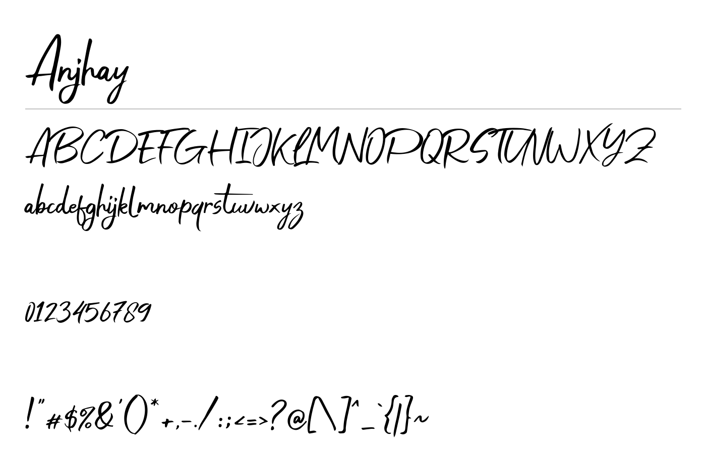 Anjhay Font preview