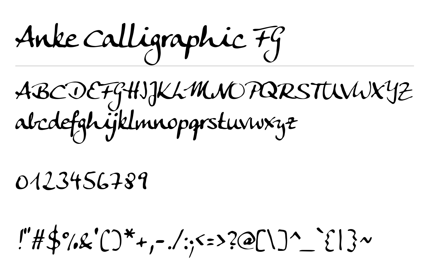 Anke Calligraphic FG Font preview