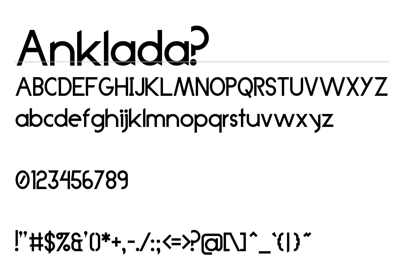 Anklada Novaz Font preview