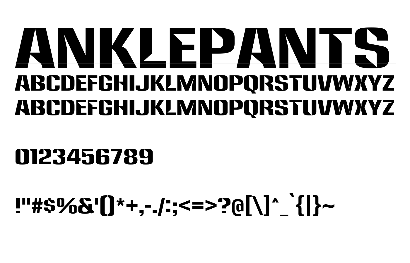 Anklepants Font preview