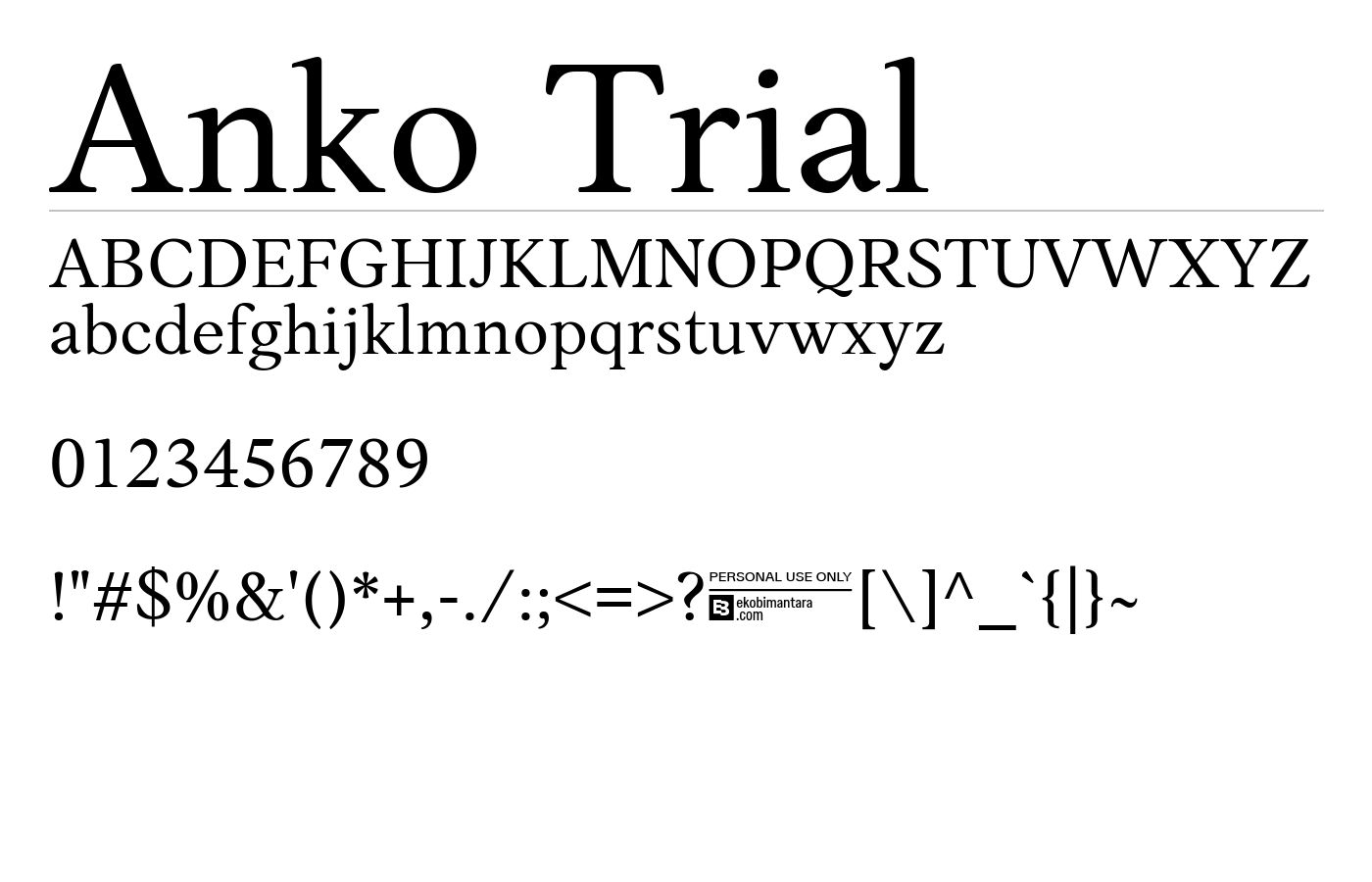 Anko Trial Font preview