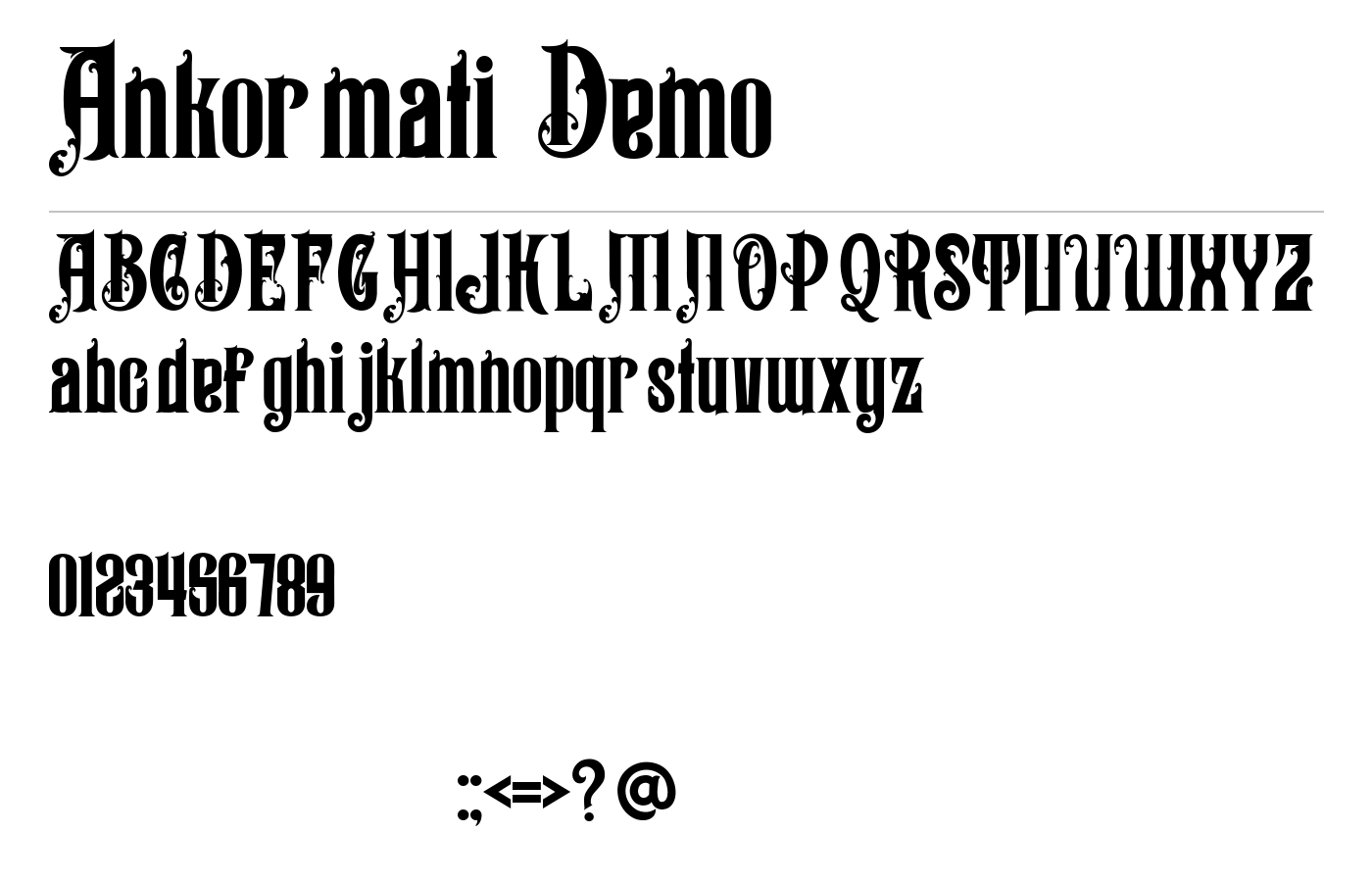 Ankormati Demo Font preview