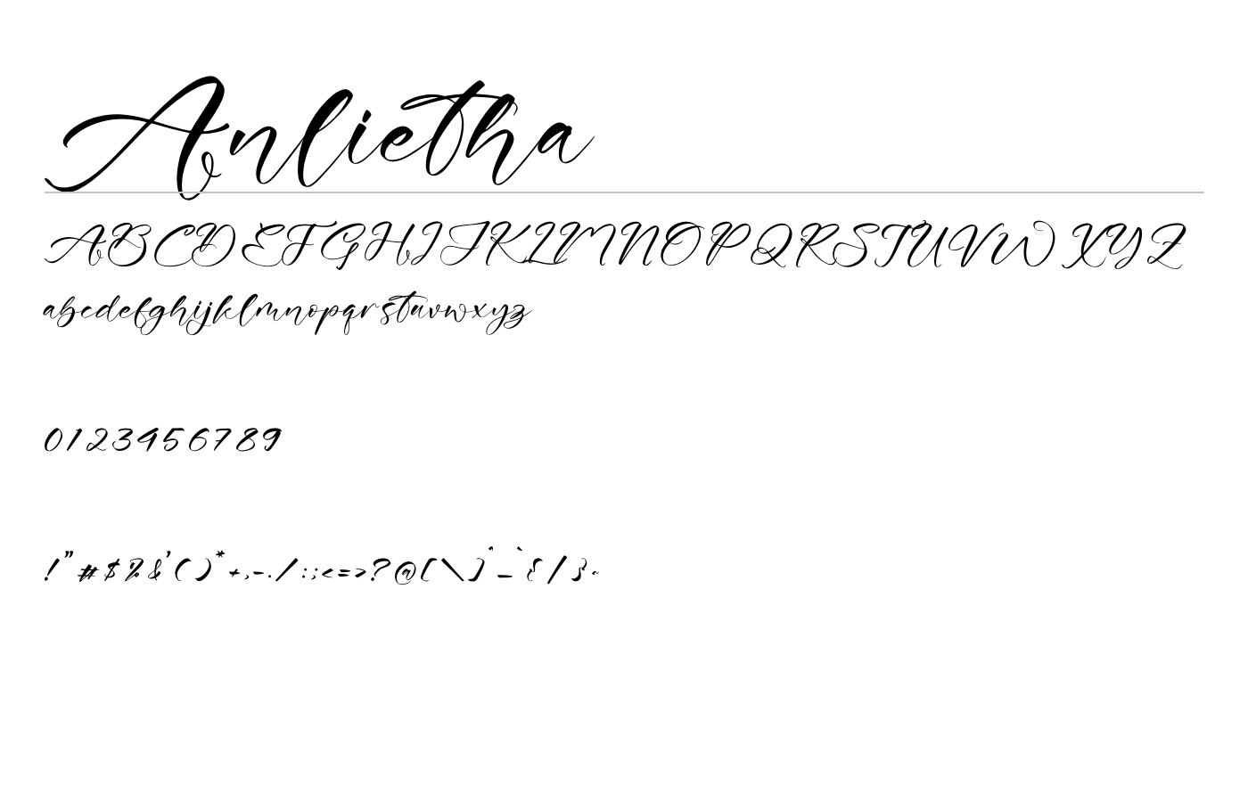 Anlietha Font preview