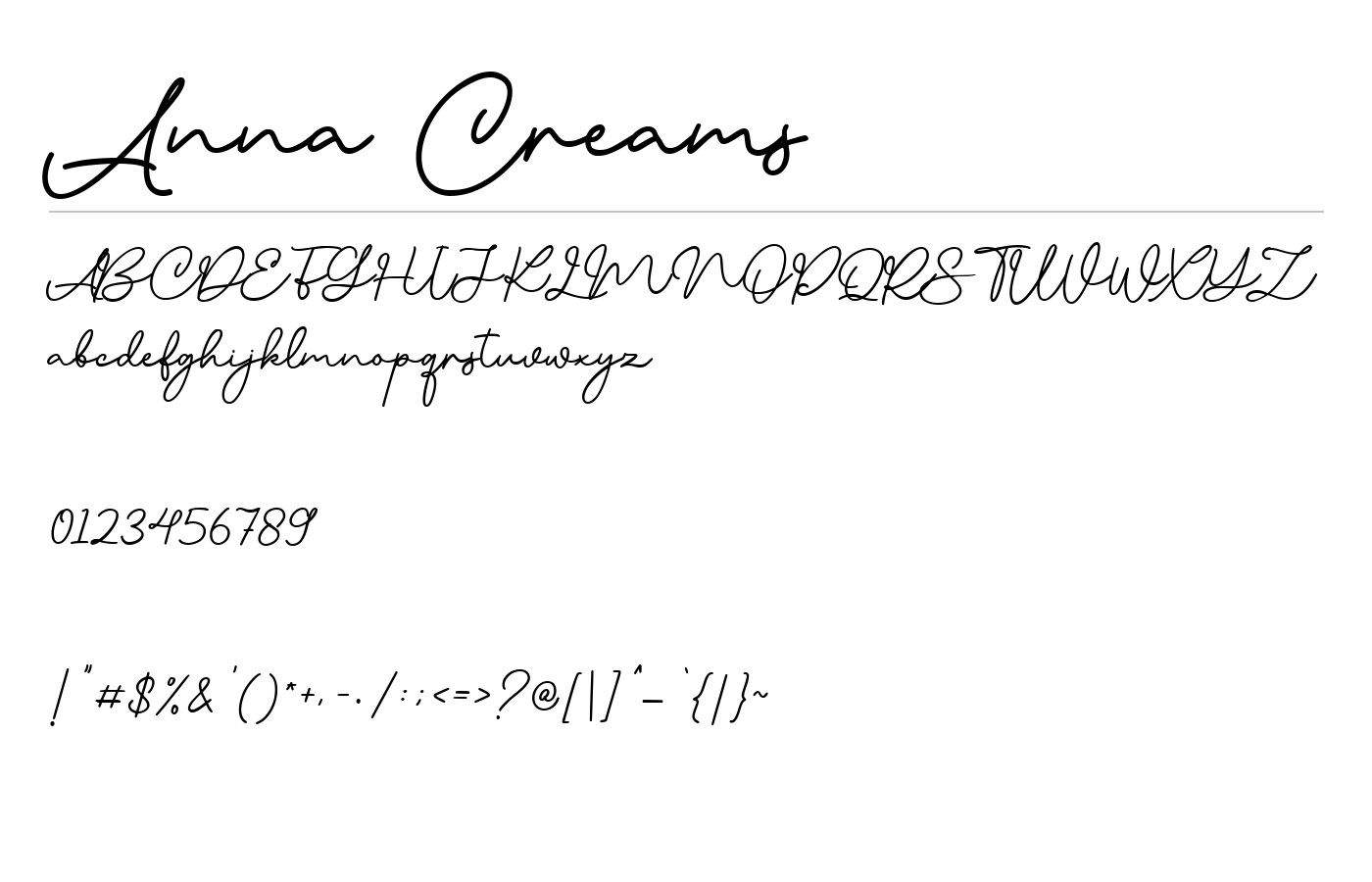 Anna Creams Font preview