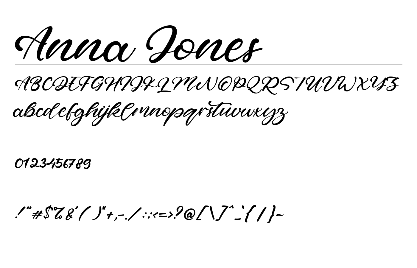 Anna Jones Font preview