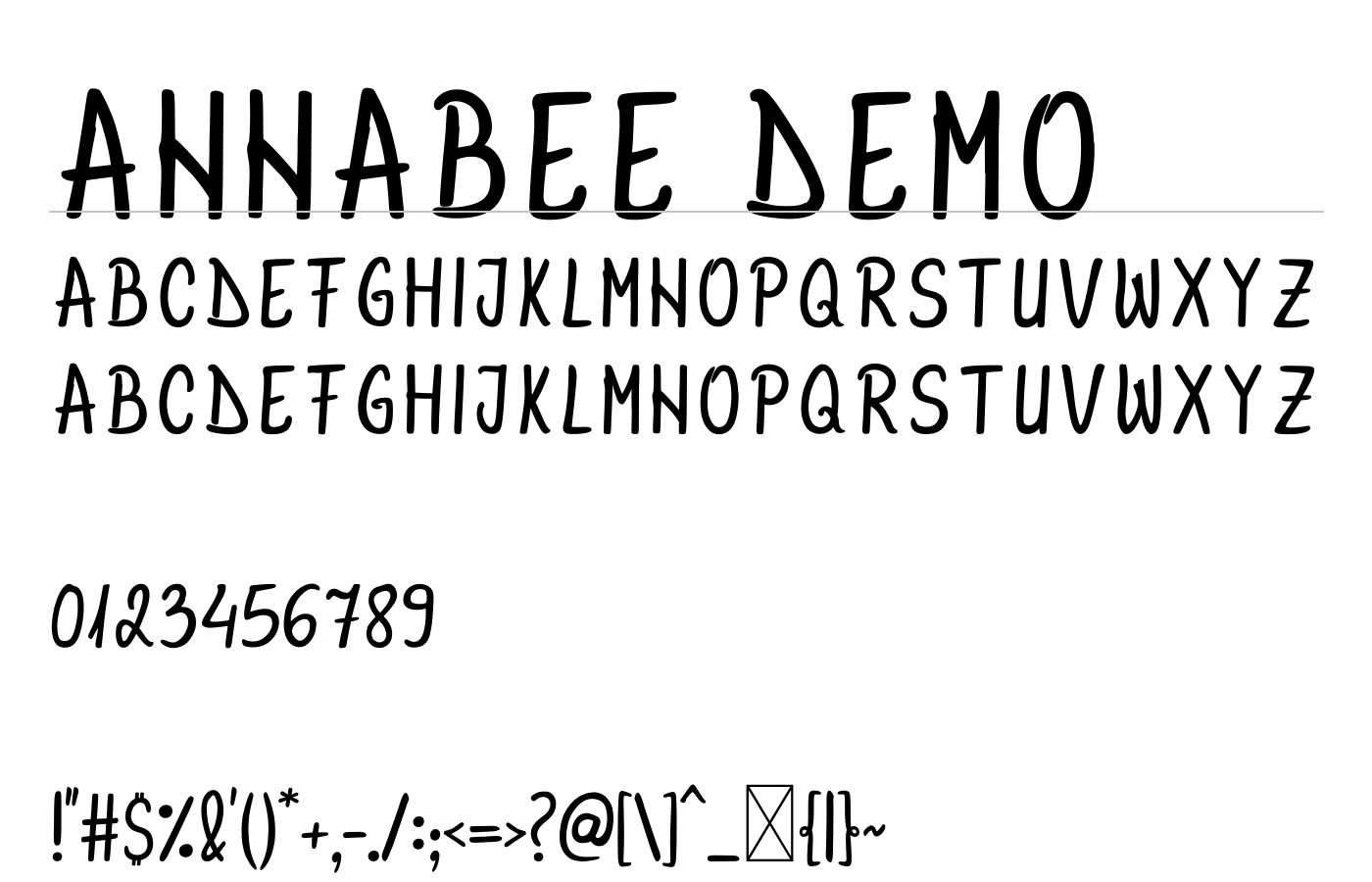AnnaBee Demo Font preview