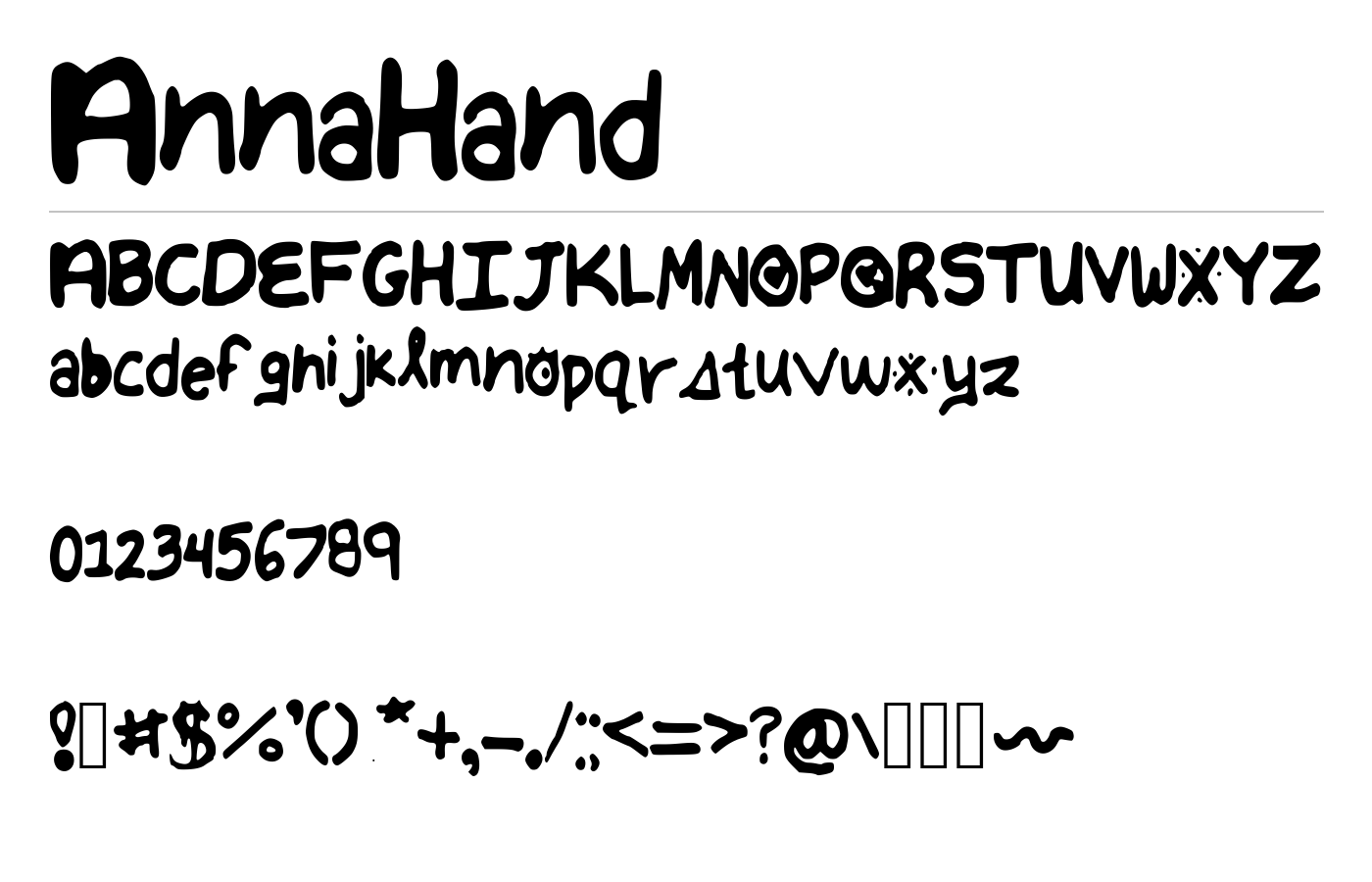 AnnaHand Font preview