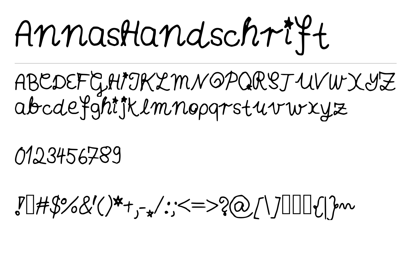 AnnasHandschrift Font preview