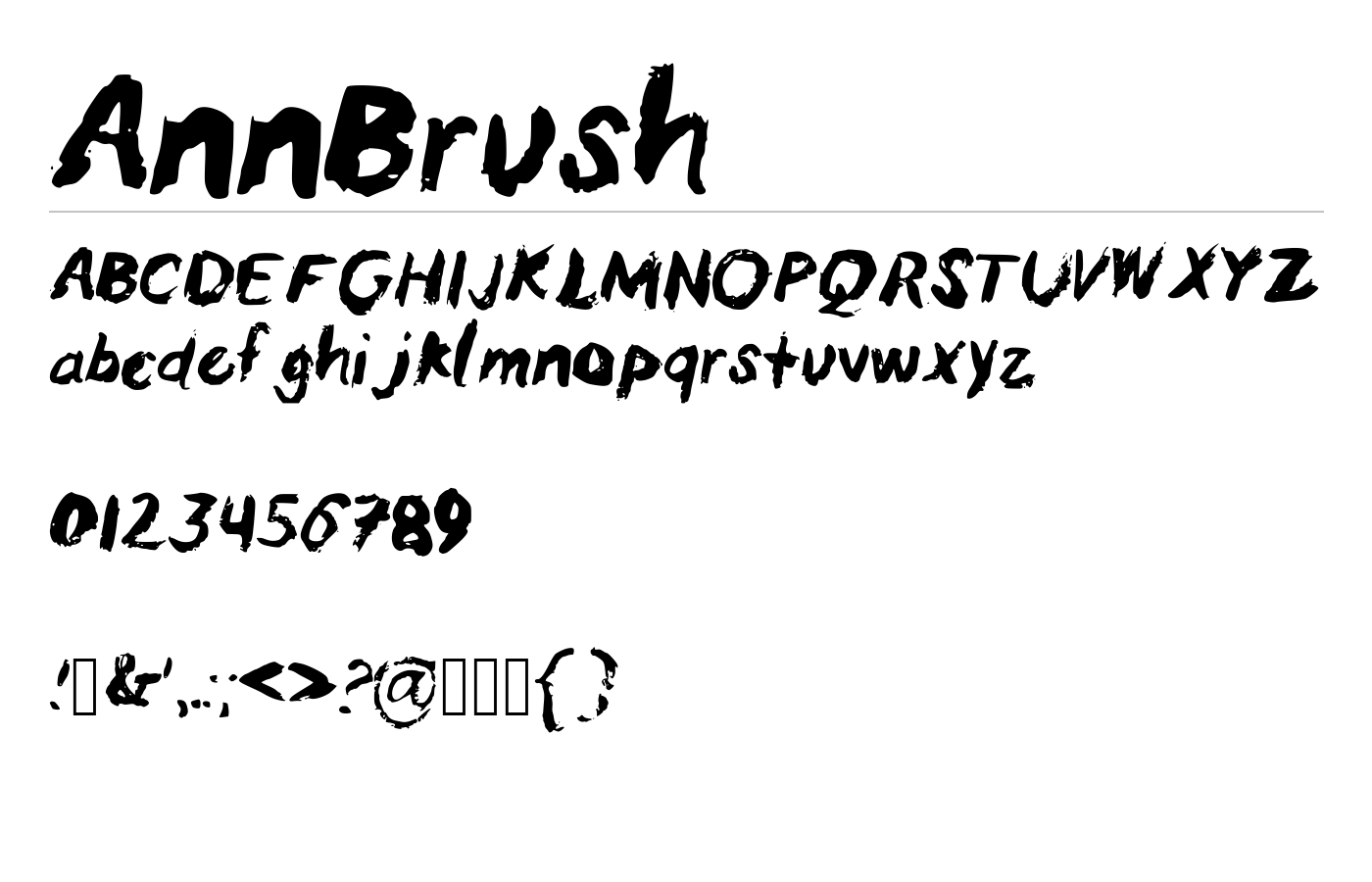 AnnBrush Font preview