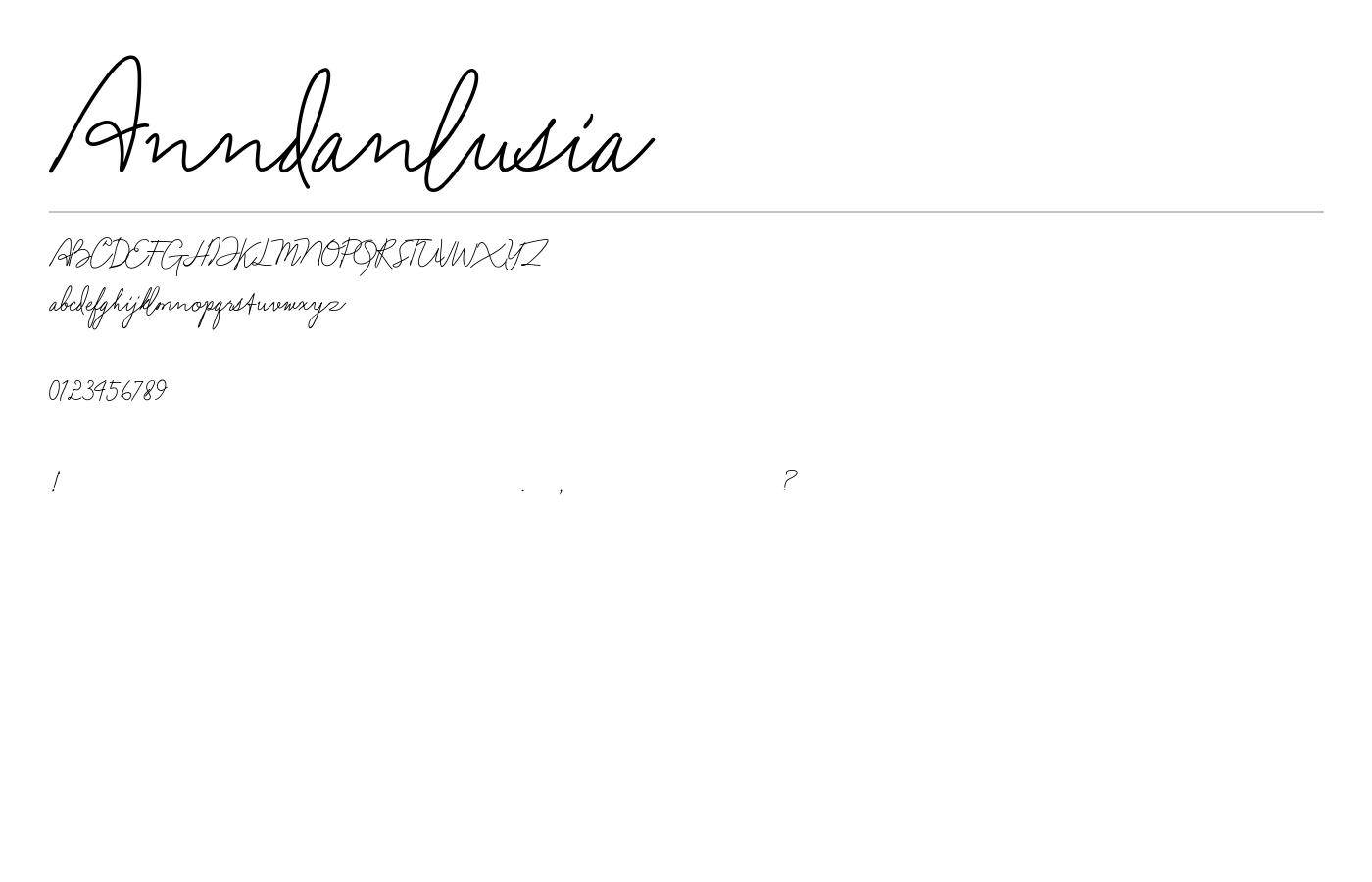 Anndanlusia Font preview