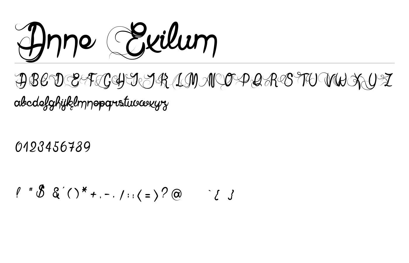 Anne Exilum Font preview