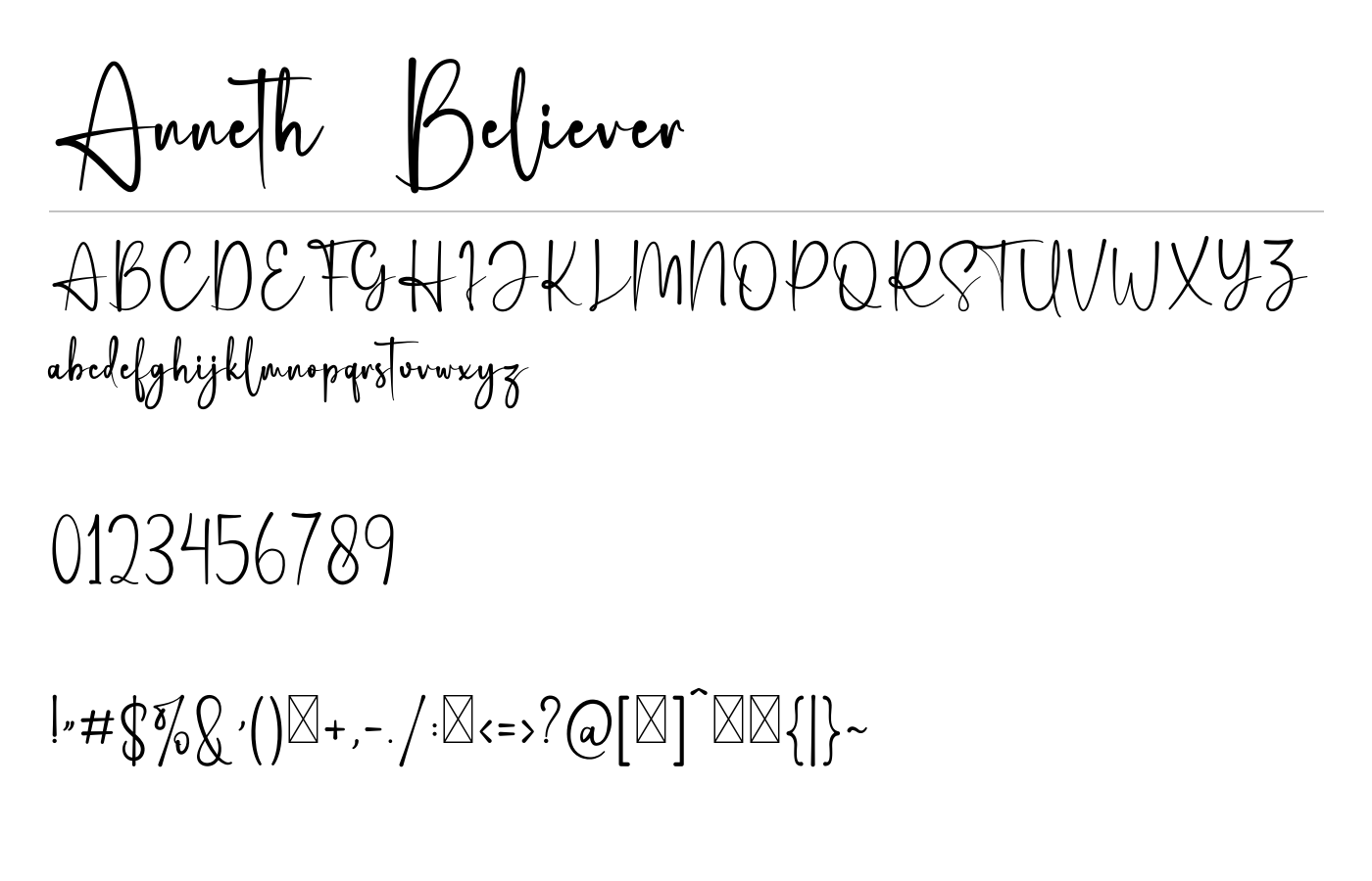 Anneth Believer Font preview