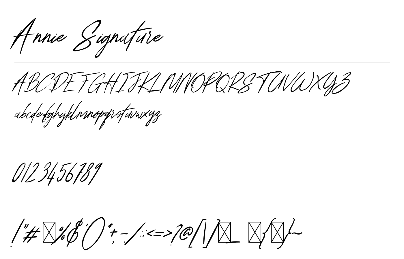 Annie Signature Font preview