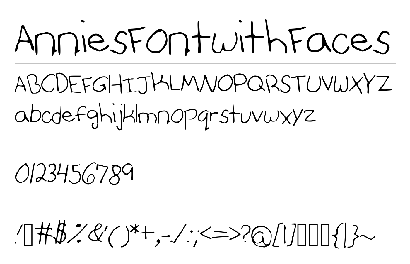 AnniesFontwithFaces Font preview