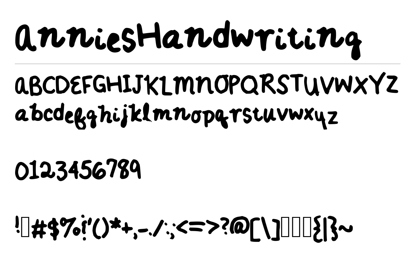 AnniesHandwriting Font preview