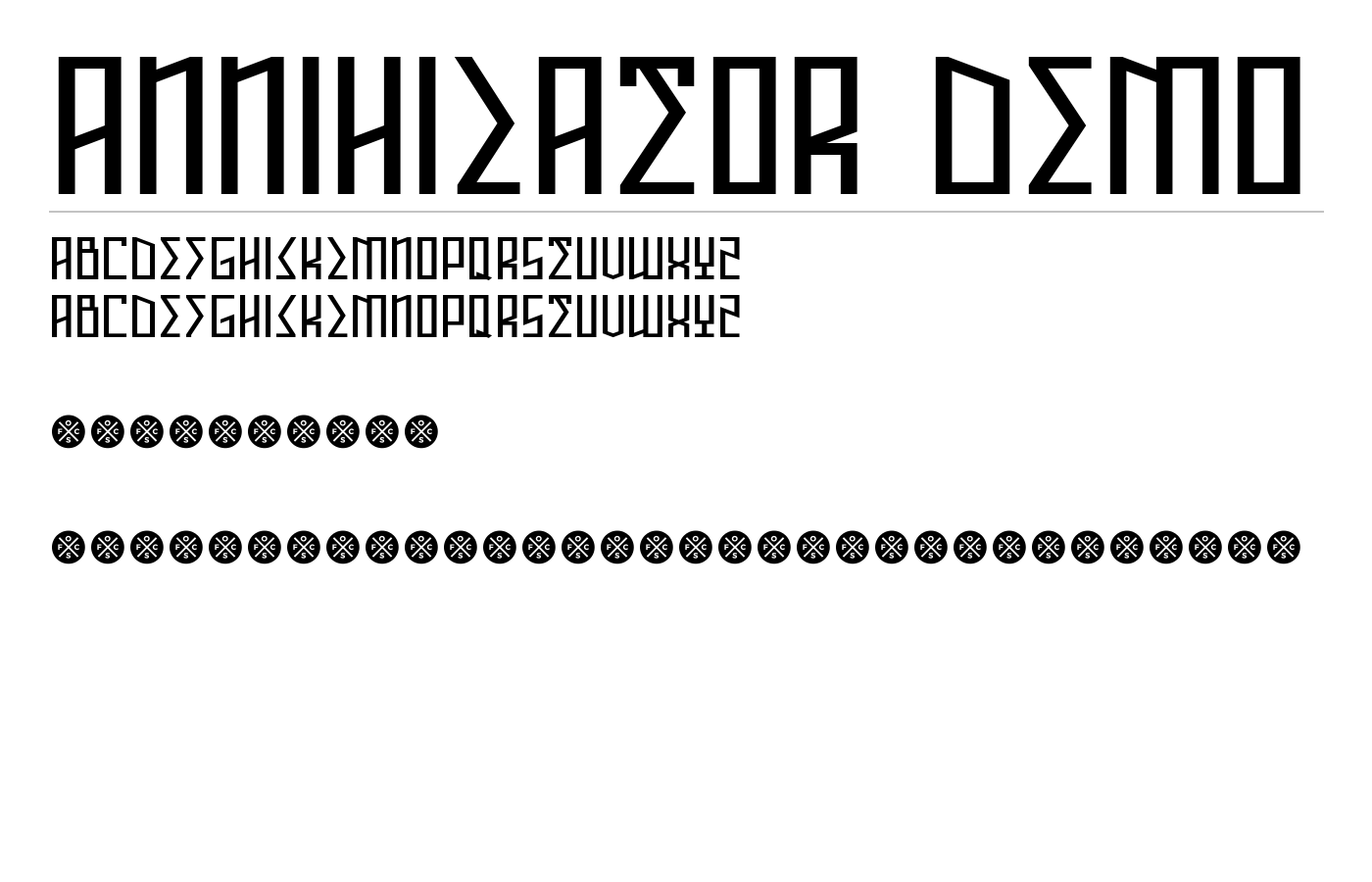 ANNIHILATOR Demo Font preview