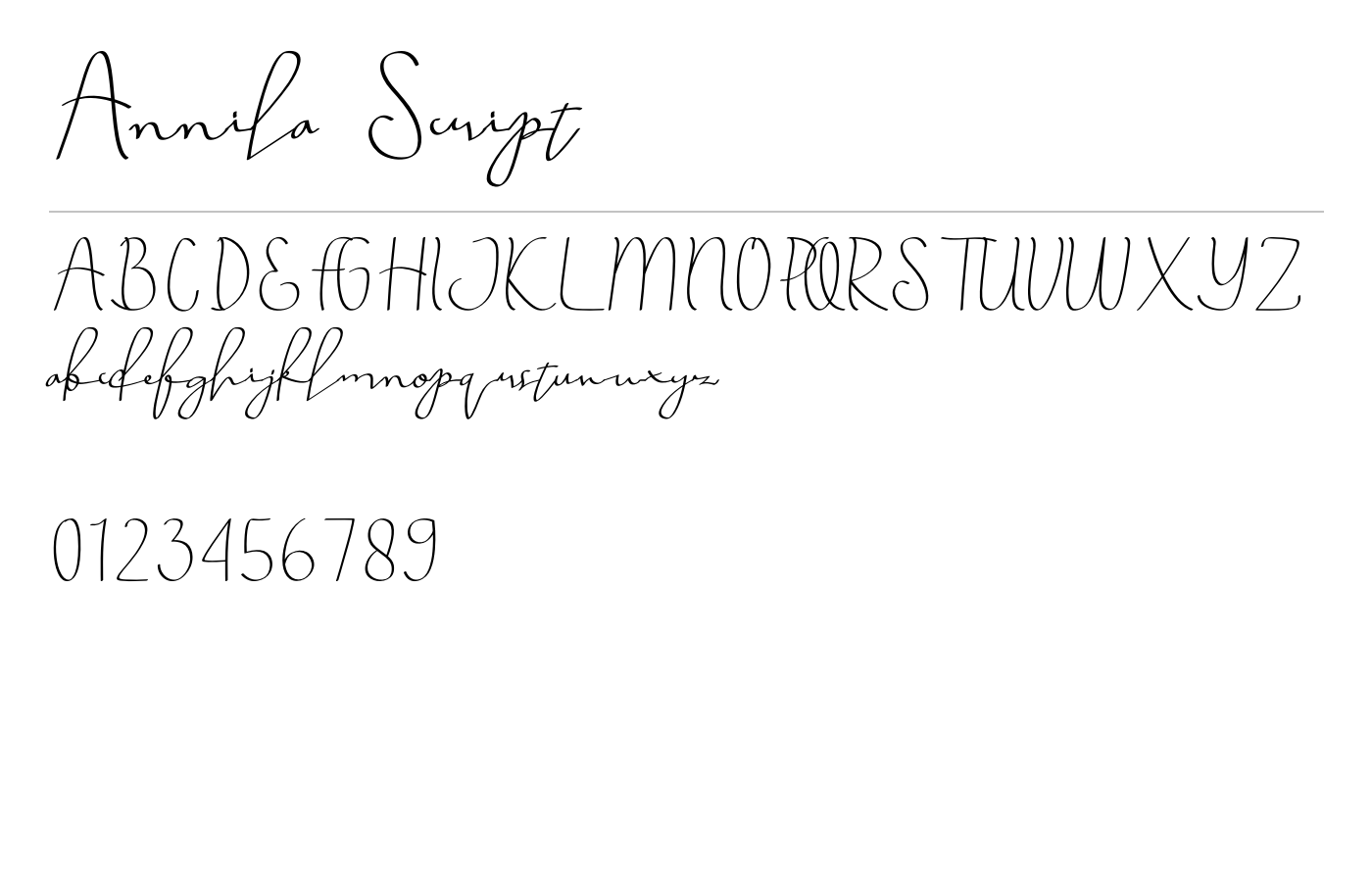 Annila Script Font preview