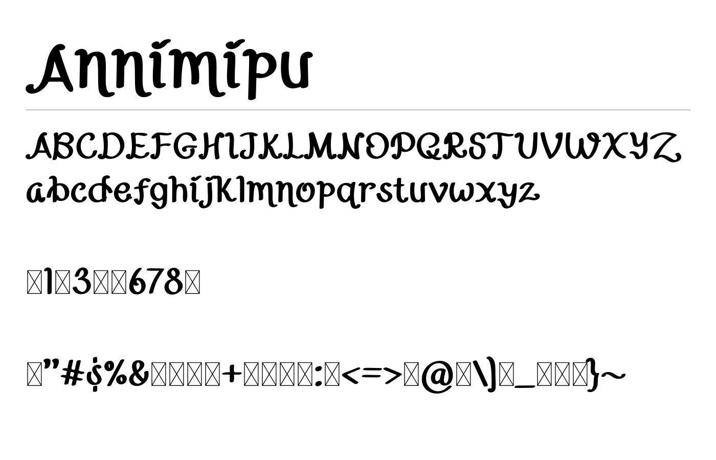 Annimipu Font preview