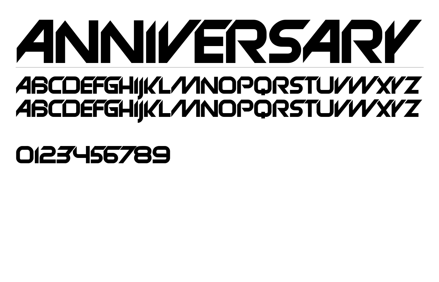 Anniversary Font preview